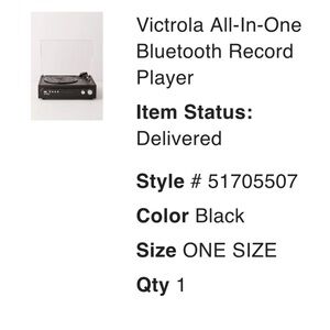 Victrola Black Turntable Record Player Bluetooth speaker